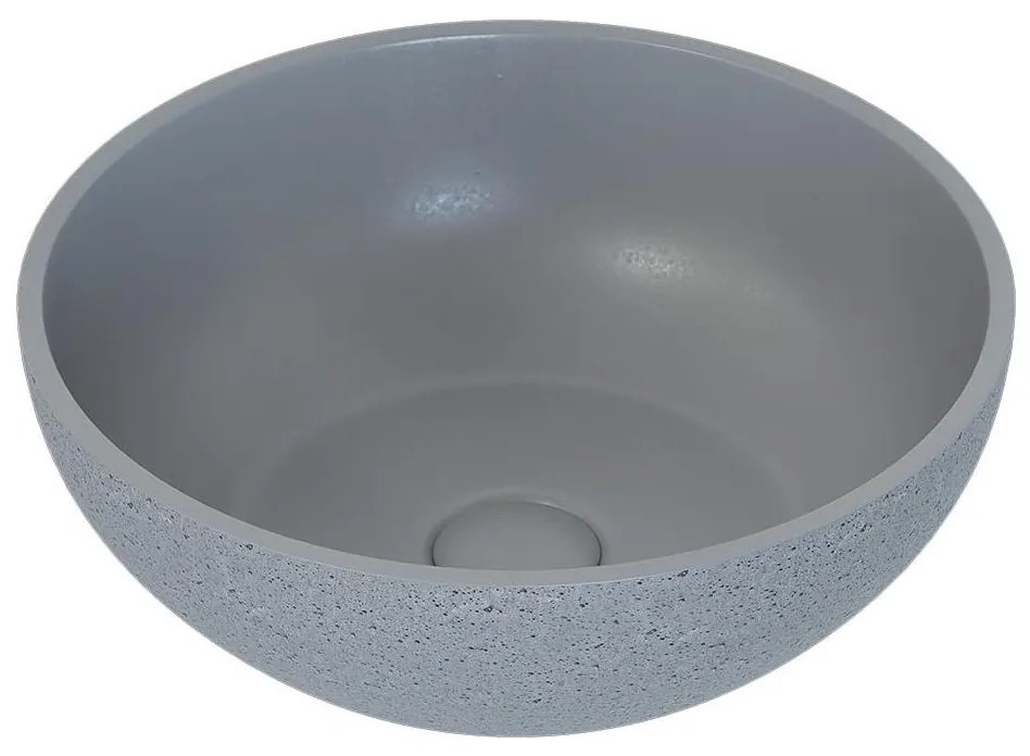 BATH DELUXE 06-039-19-23-00 - BERGEN ráépíthető mosdó, átmérő 39 cm, beton/szürke