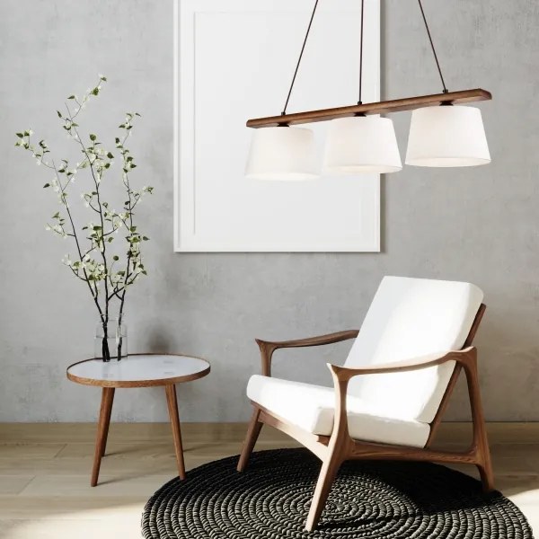 AIDA kábeles csillár 3x E27/60W/230V, átmérő 25 cm, tölgy/dió