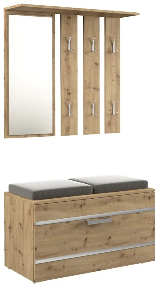 Shannan Opal előszobafal, 85x45x35 cm, tölgy