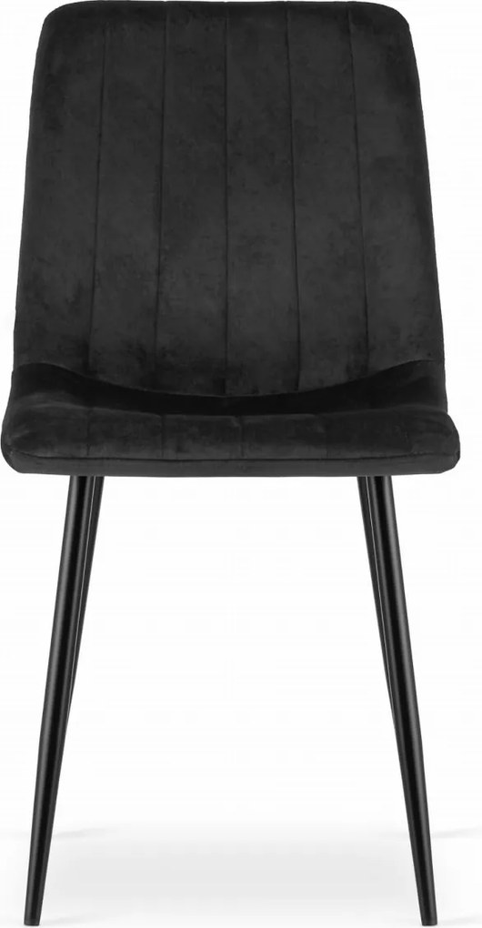 AKCIÓ Fekete bársony szék LAVA fekete lábakkal II. osztály