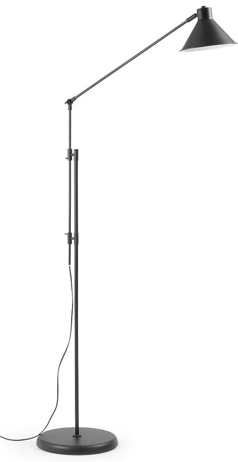 Fekete állólámpa fém búrával (magasság 220 cm) Dione – Kave Home