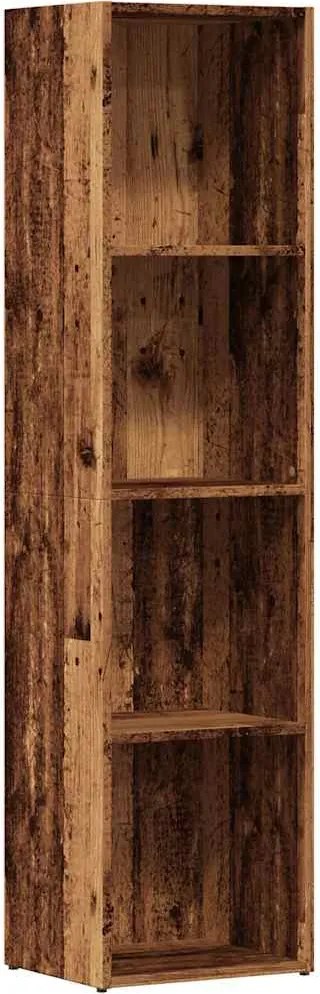 vidaXL Könyves szekrény Régi fa 36x30x143 cm Gépelt fa