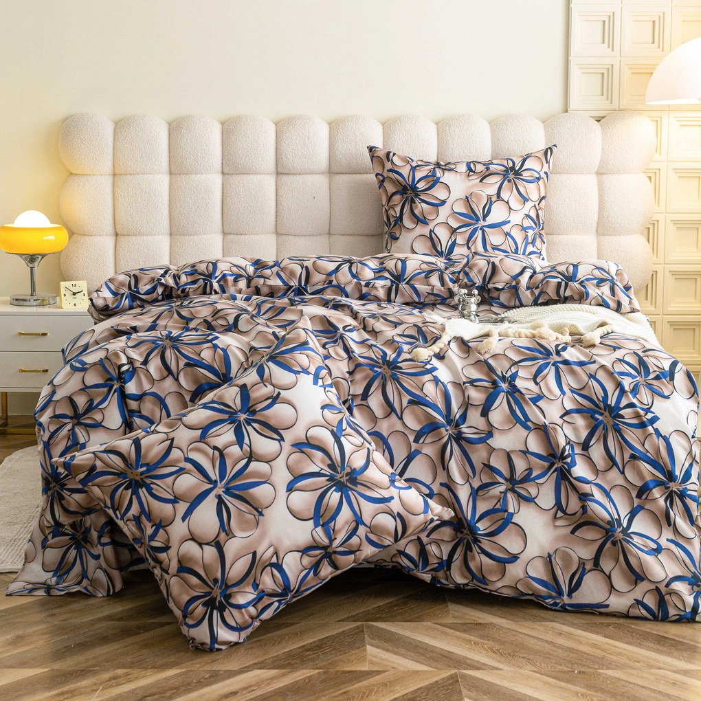 Mikroszálas ágynemű FLORVINA bézs Ágyneműhuzat mérete: 2 db 70 x 90 cm | 200 x 220 cm