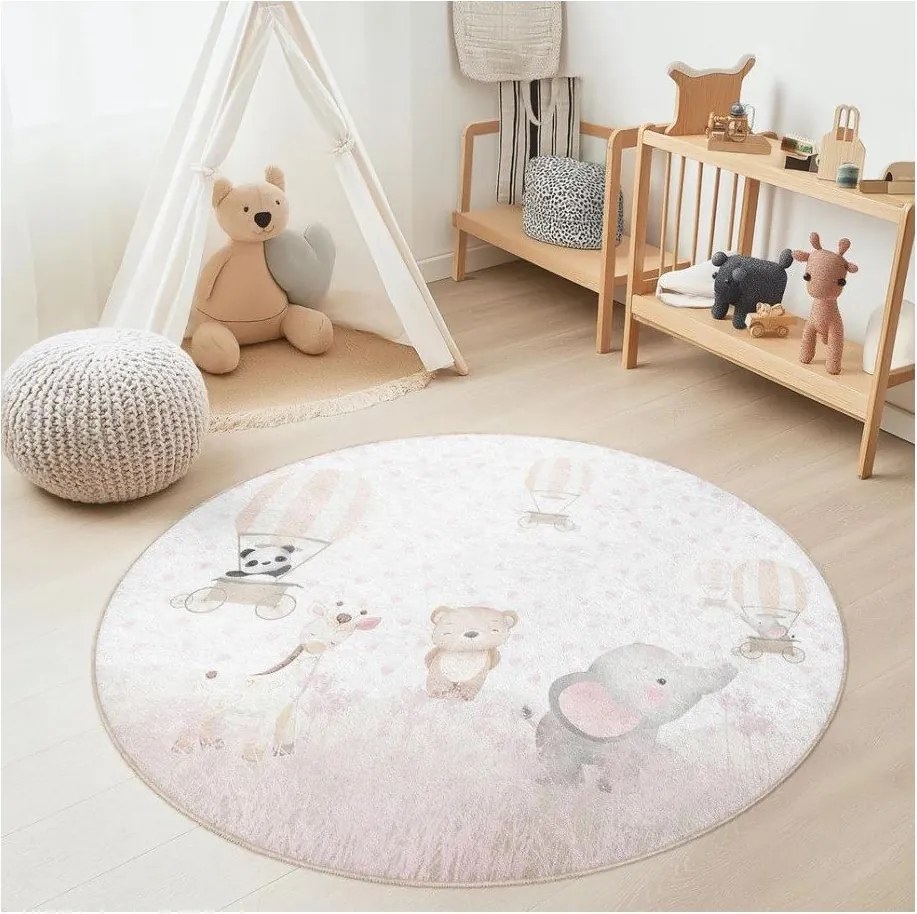 Mosható gyerek szőnyeg ø120 cm Dainty Animals – Mila Home