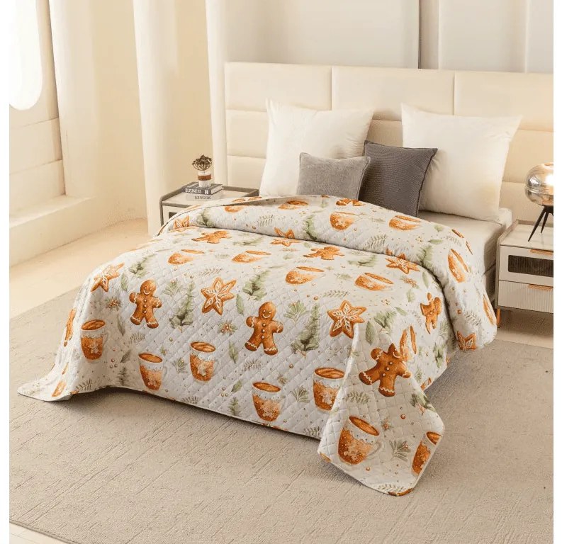 Ágytakaró WINTER GINGERMAN fehér Méret: 170 x 210 cm