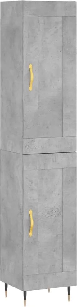 vidaXL betonszürke szerelt fa magasszekrény 34,5x34x180 cm