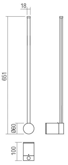 Redo 01-3122 - LED Fali lámpa TABOO LED/9W/230V fekete