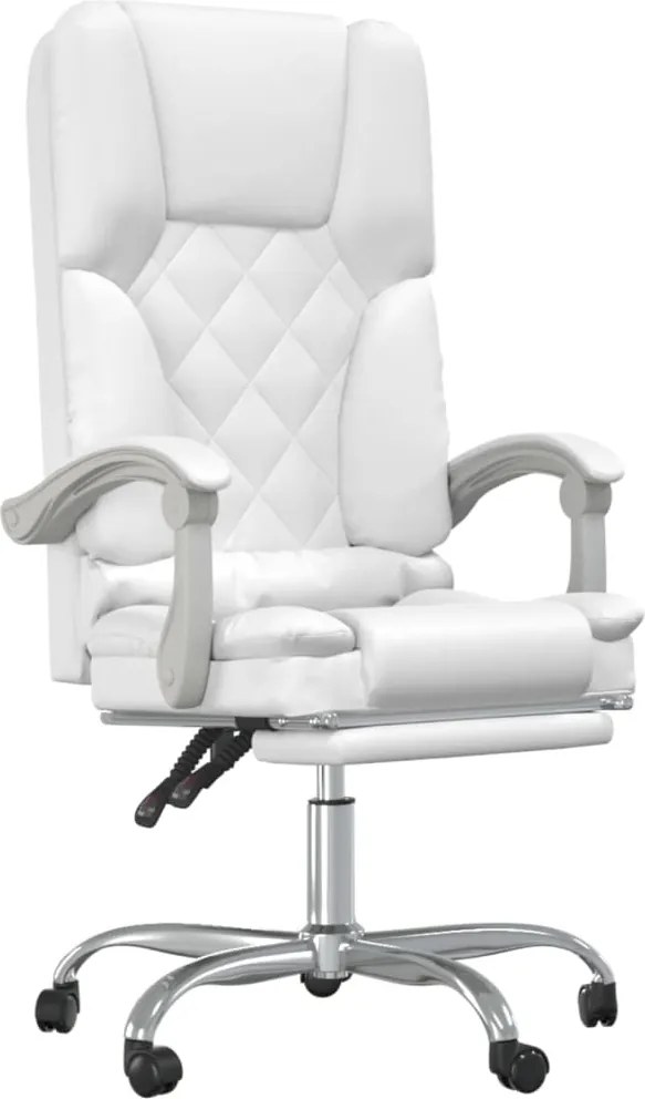 vidaXL fehér műbőr dönthető irodai masszázsszék
