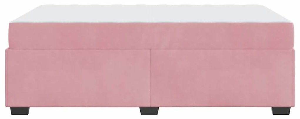 Ágykeret matraccal matracmal Rózsaszín 120 x 190 cm Bársony