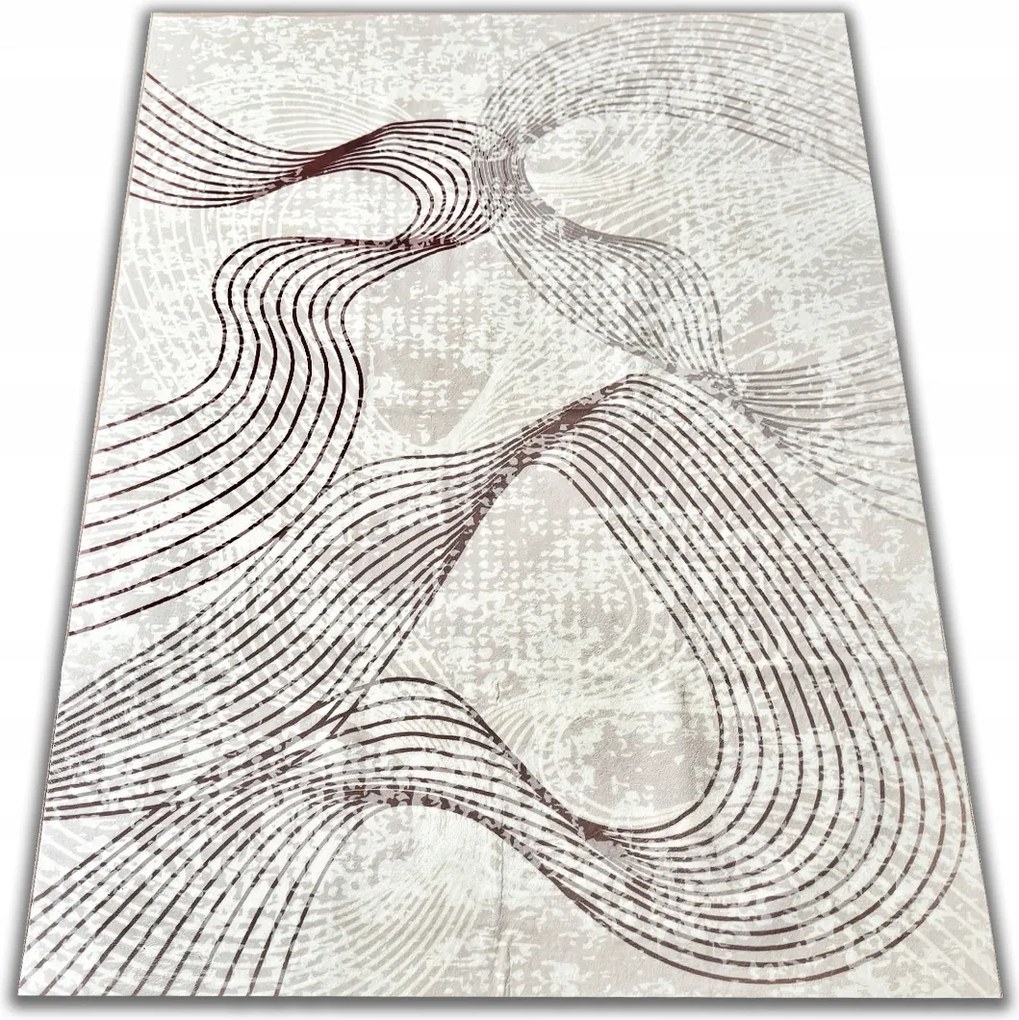 Bézs Szőnyeg A Nappaliba 120X160 Puha Szerkezet Meleg Belső Rövid Haj