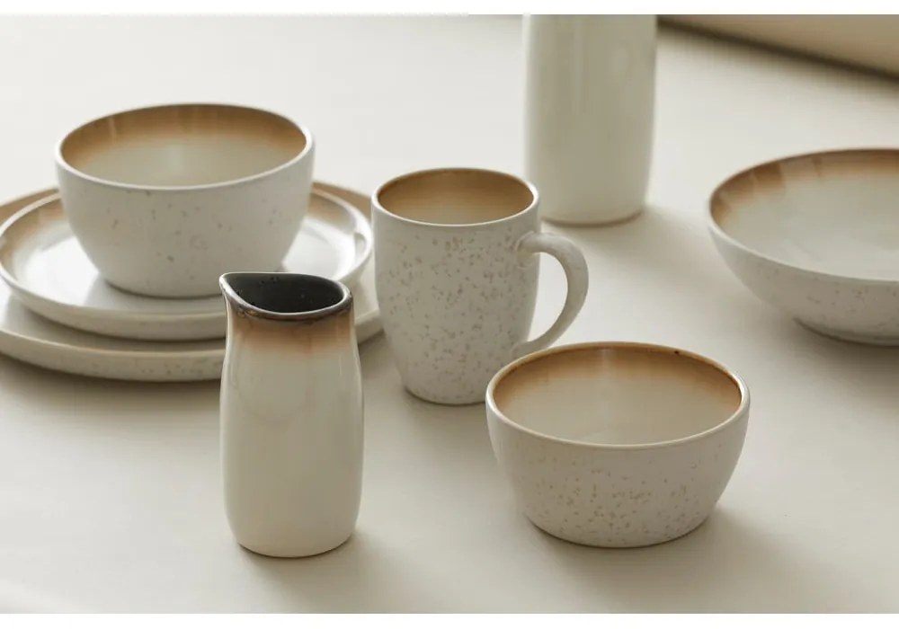 Basic Cream krémszínű agyagkerámia lapostányér, ⌀ 27 cm - Bitz