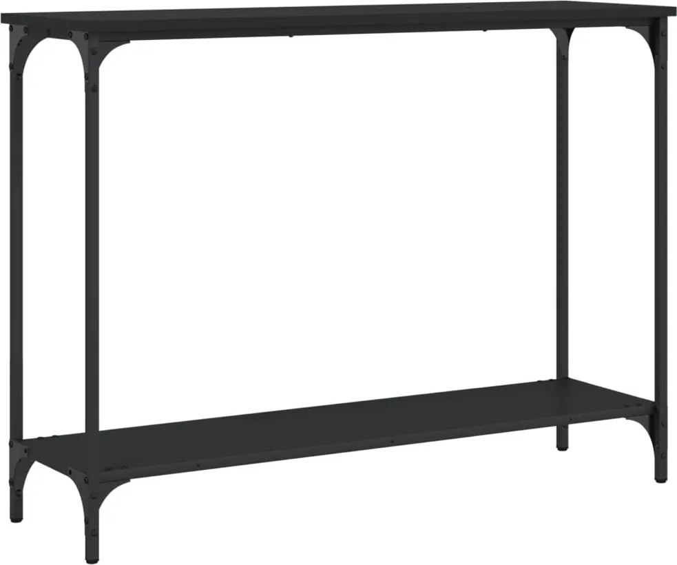 vidaXL fekete szerelt fa tálalóasztal 101x30,5x75 cm