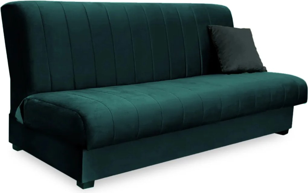 Ágyazható kanapé zöld színben, velúr kárpittal SIGMA