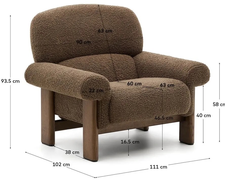 Barna buklé fotel Nema – Kave Home