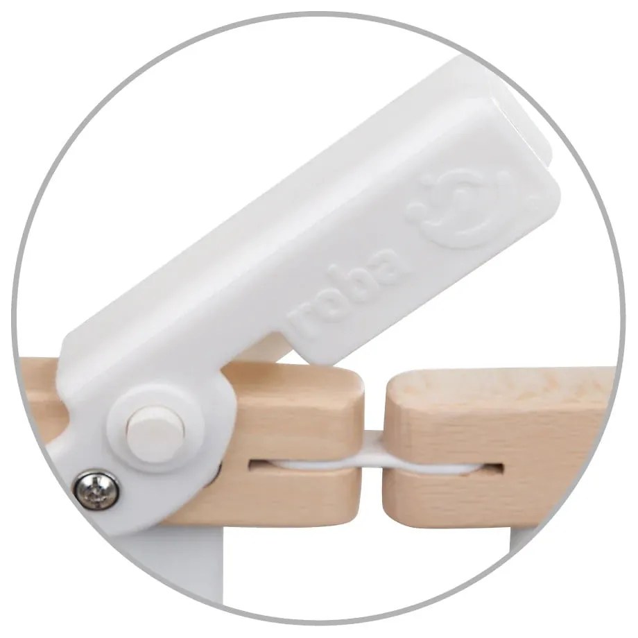 Fehér-natúr színű összecsukható gurulós babaágy 60x120 cm Fold up – Roba