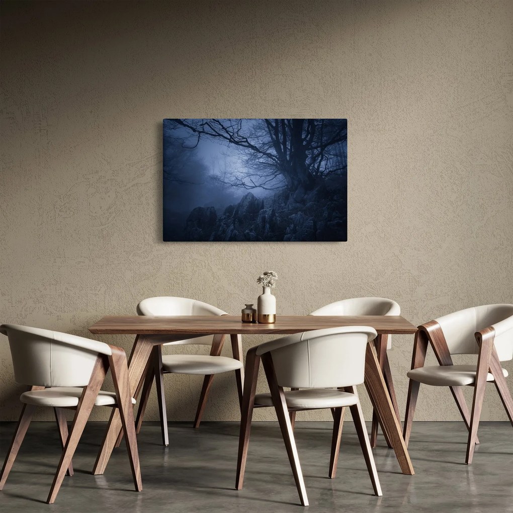 Egy sötét erdő képe (90x60 cm)