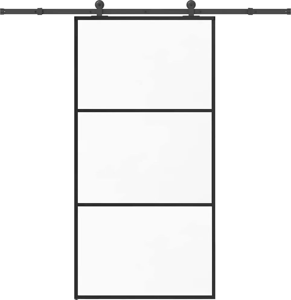 vidaXL tolóajtó vasalatokkal 102x205 cm ESG üveg&alumínium
