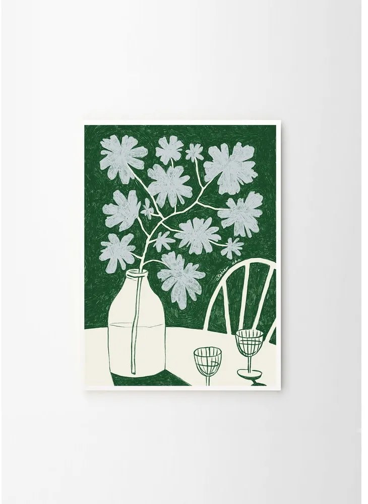 Poszter 30x40 cm Blue Flowers & Red Wine – Anouk van Cleef – The Poster Club