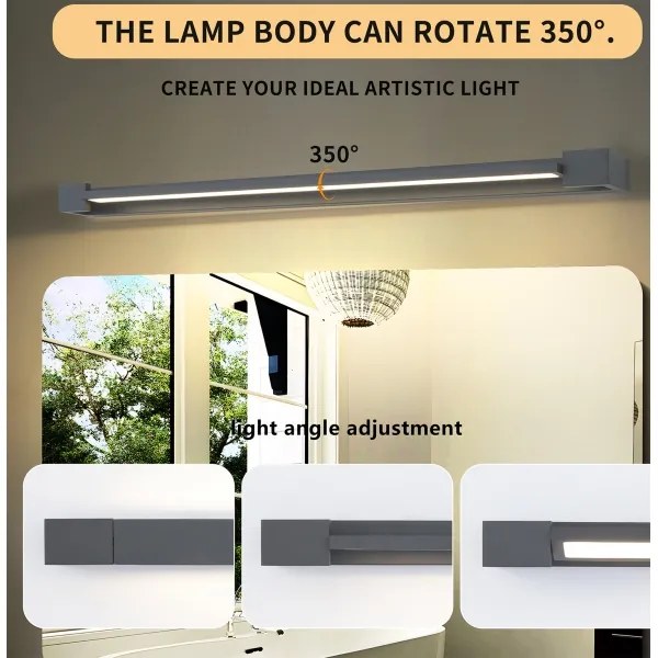 Brilagi - LED fürdőszobai tükörvilágítás AQUA LINE LED/24W/230V 90 cm IP44 antracit