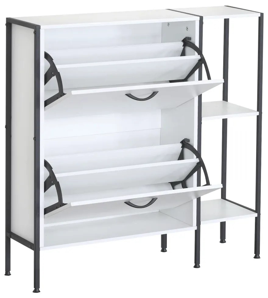 SOVIO cipőtartó, 2 polcos, fehér