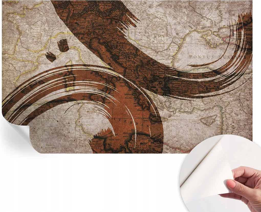 Modern öntapadós fotótapéta falra Művészi térkép 416x254 cm