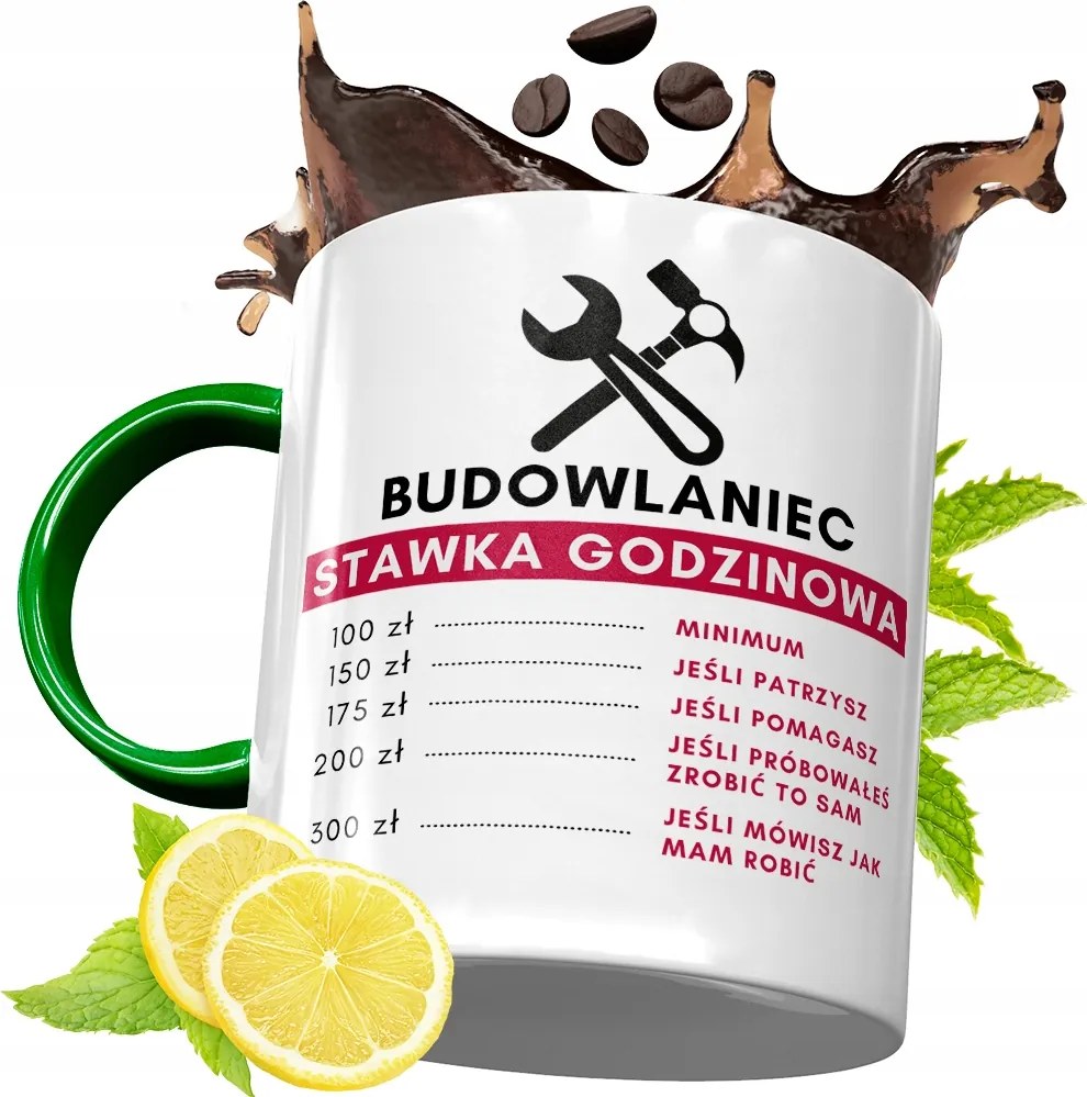 Zöld Bögre Építőknek Születésnapra Ajándék fényképes nyomtatással