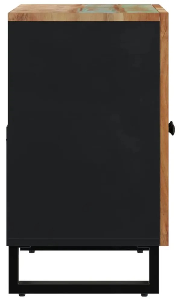 tömör újrahasznosított- és szerelt fa mosdószekrény 62x33x58 cm