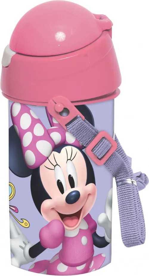 Disney Minnie Smiles műanyag szívószálas kulacs akasztóval 500 ml