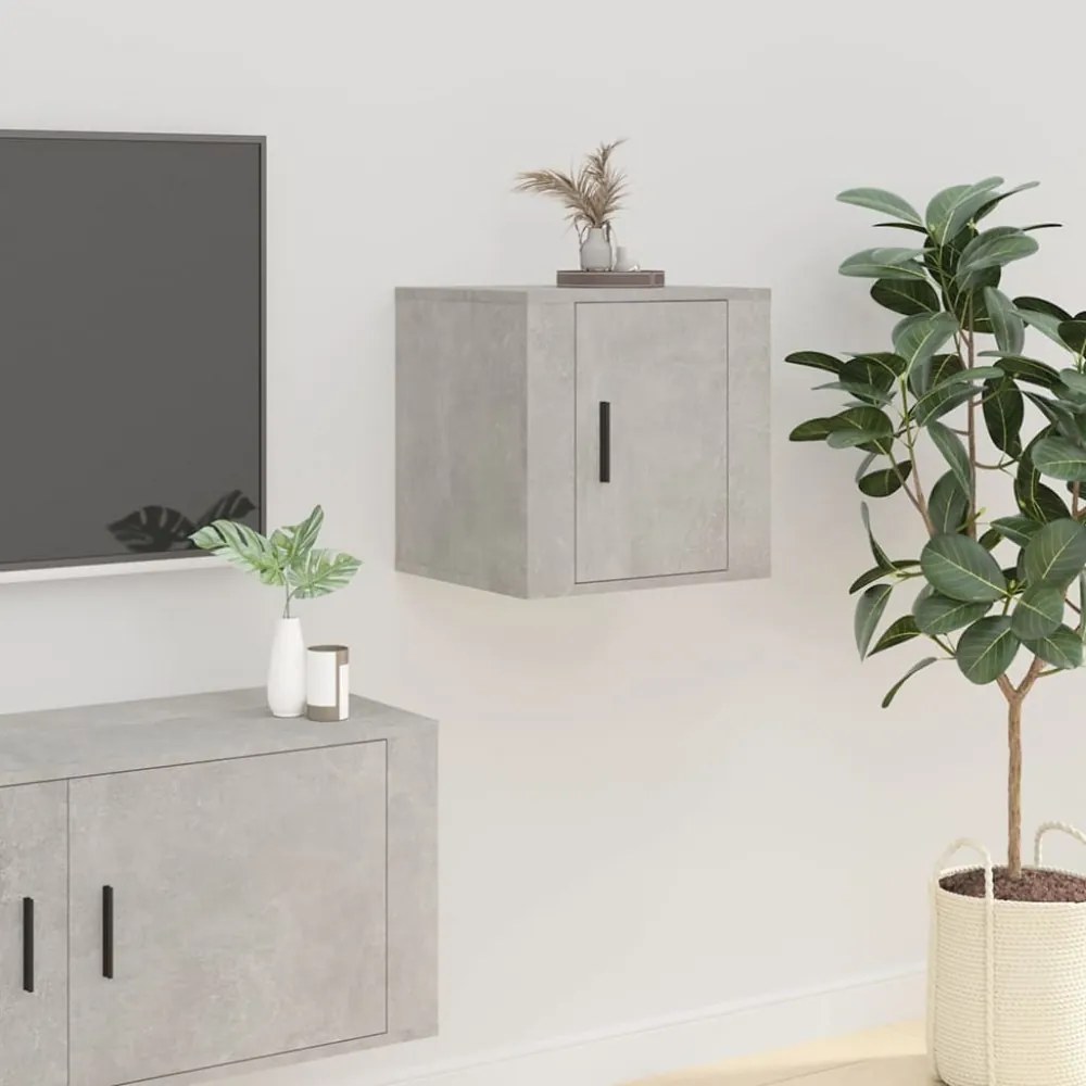 2 db betonszürke fali TV-szekrény 40x34,5x40 cm