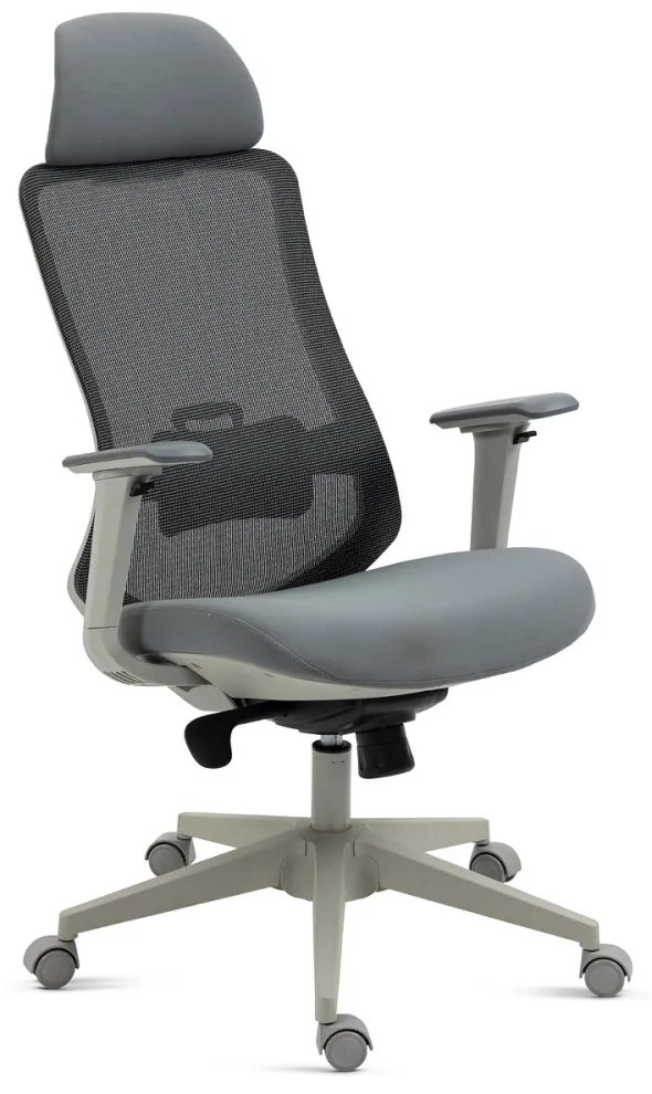 KA-V321 Scaun pivotant în culoare gri. Braț 4D. Mecanism sincron. Spătar reglabil.