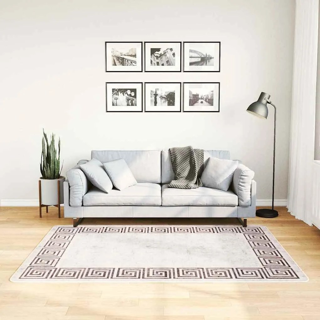 világosbézs csúszásmentes mosható szőnyeg 120 x 180 cm