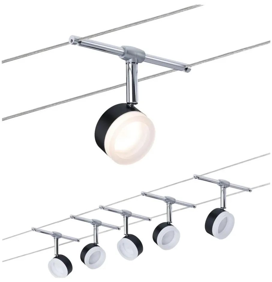 Paulmann 94457 - 5xLED/4W CLEAR spotlámpa szett drótkötél-rendszerhez 230V