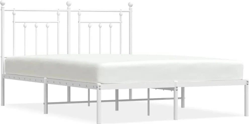 vidaXL fehér fém ágykeret fejtámlával 150 x 200 cm