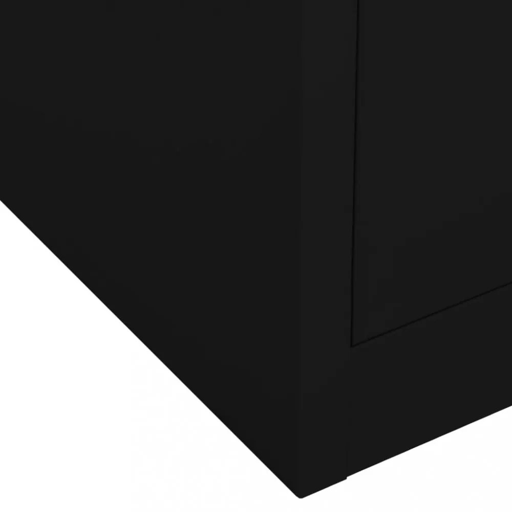 fekete acél irodai szekrény 90 x 40 x 102 cm