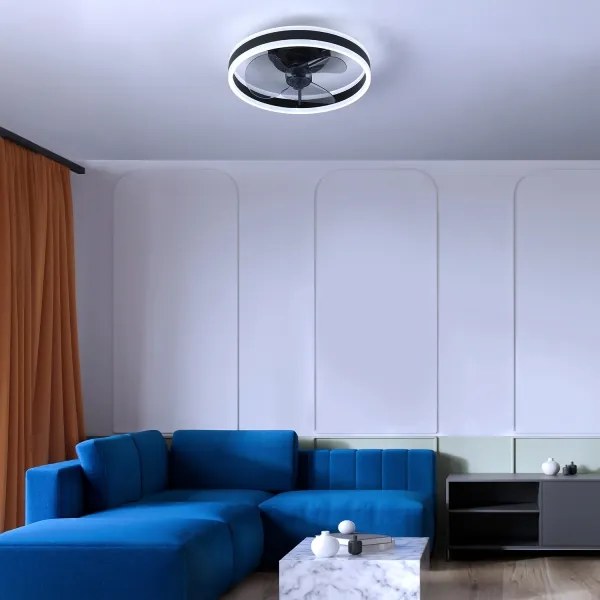 Brilagi-LED állítható lámpa ventilátorral LED/30W/230V 3000-6500K fekete+DO