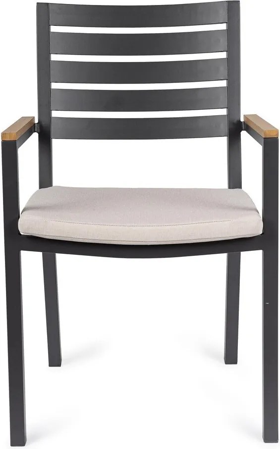 Antracitszürke fém kerti szék Henna – Bizzotto