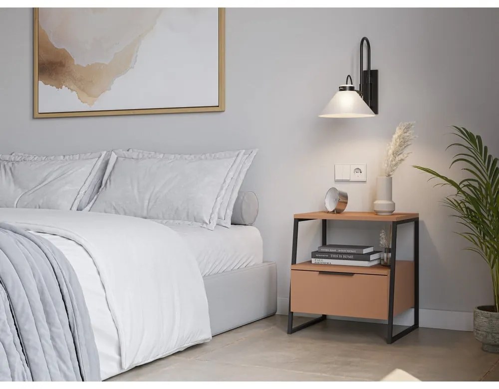 Téglavörös éjjeliszekrény Velia – Marckeric