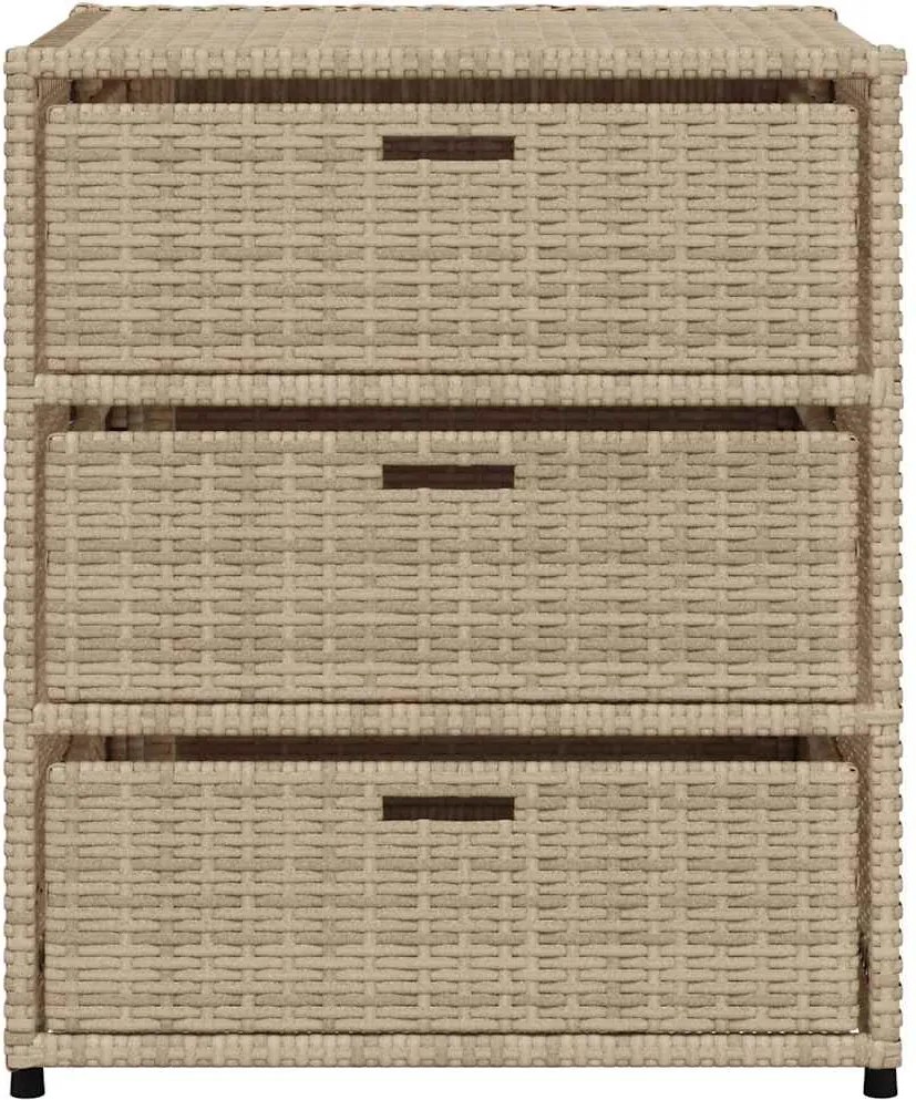 vidaXL bézs polyrattan kerti tárolószekrény 55 x 59 x 69 cm