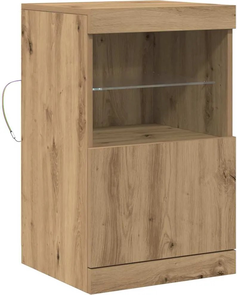 vidaXL LED tálaló Artisan tölgy 41 x 37 x 67 cm Faanyag