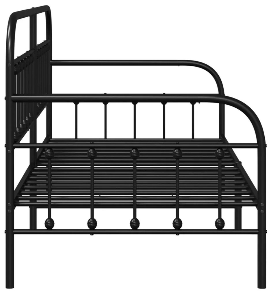 Fekete Nappaliágy Keret 100x190 cm Acél