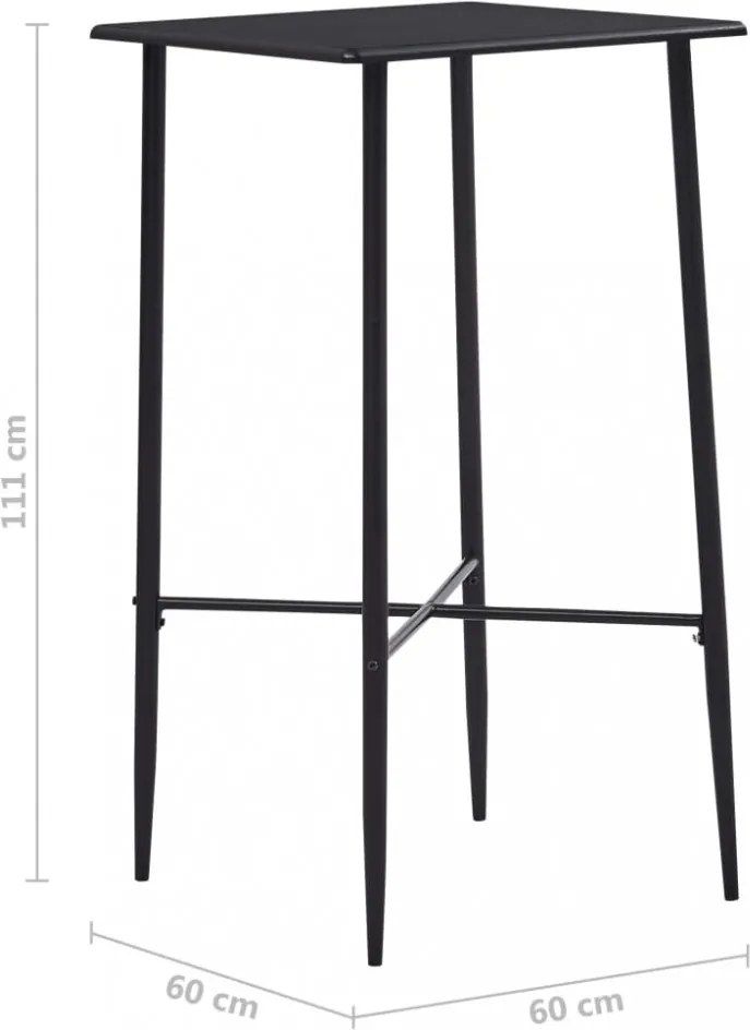 fekete MDF bárasztal 60 x 60 x 111 cm