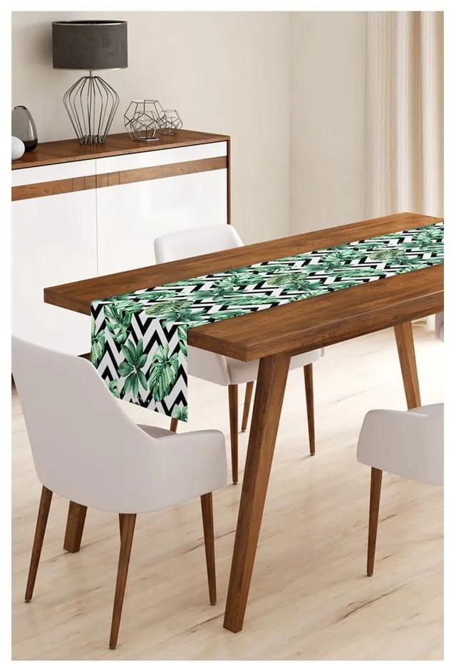 Jungle Leaves Stripes mikroszálas asztali futó, 45 x 140 cm - Minimalist Cushion Covers