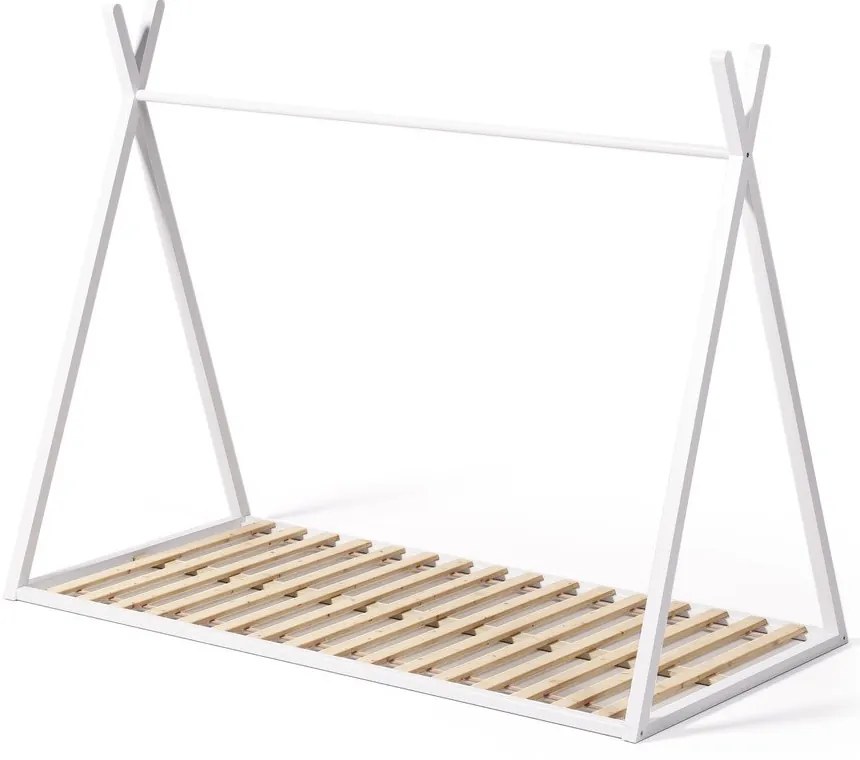 Fehér bükkfa házikó alakú gyerekágy ágyráccsal 90x190 cm Maralis – Kave Home