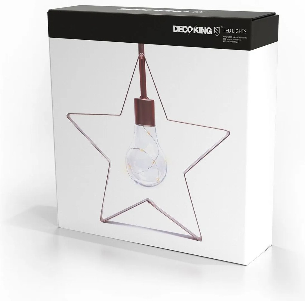 DecoKing Karácsonyi lámpa Csillag meleg fehér, 5LED