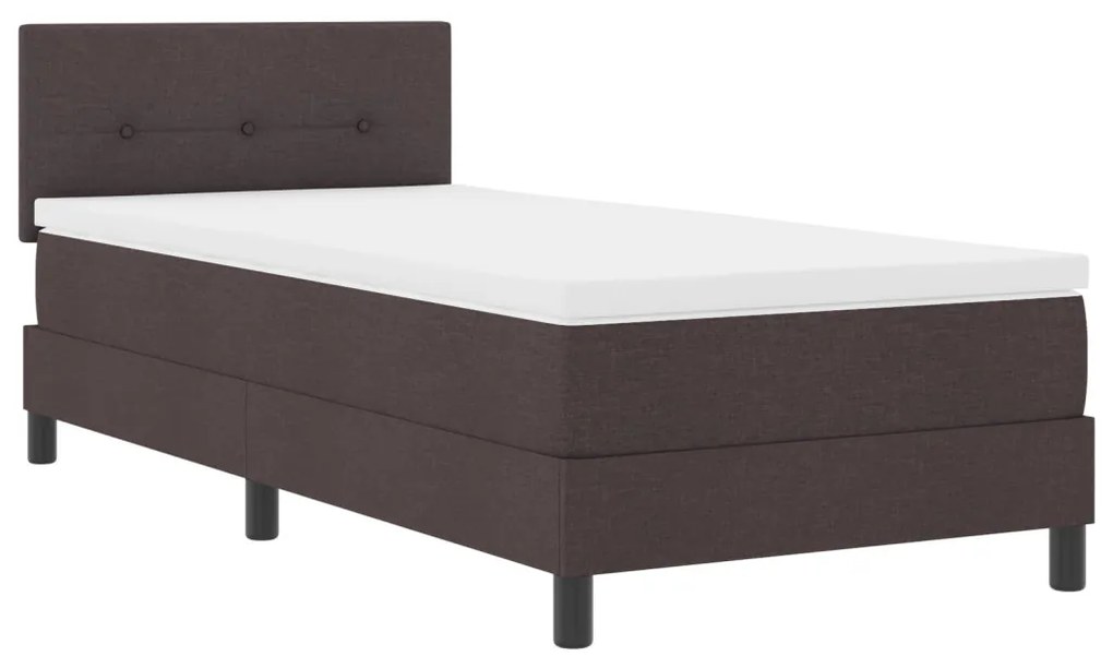 Boxspring Ágy Matraccal Sötétbarna 100x200 cm Szövet
