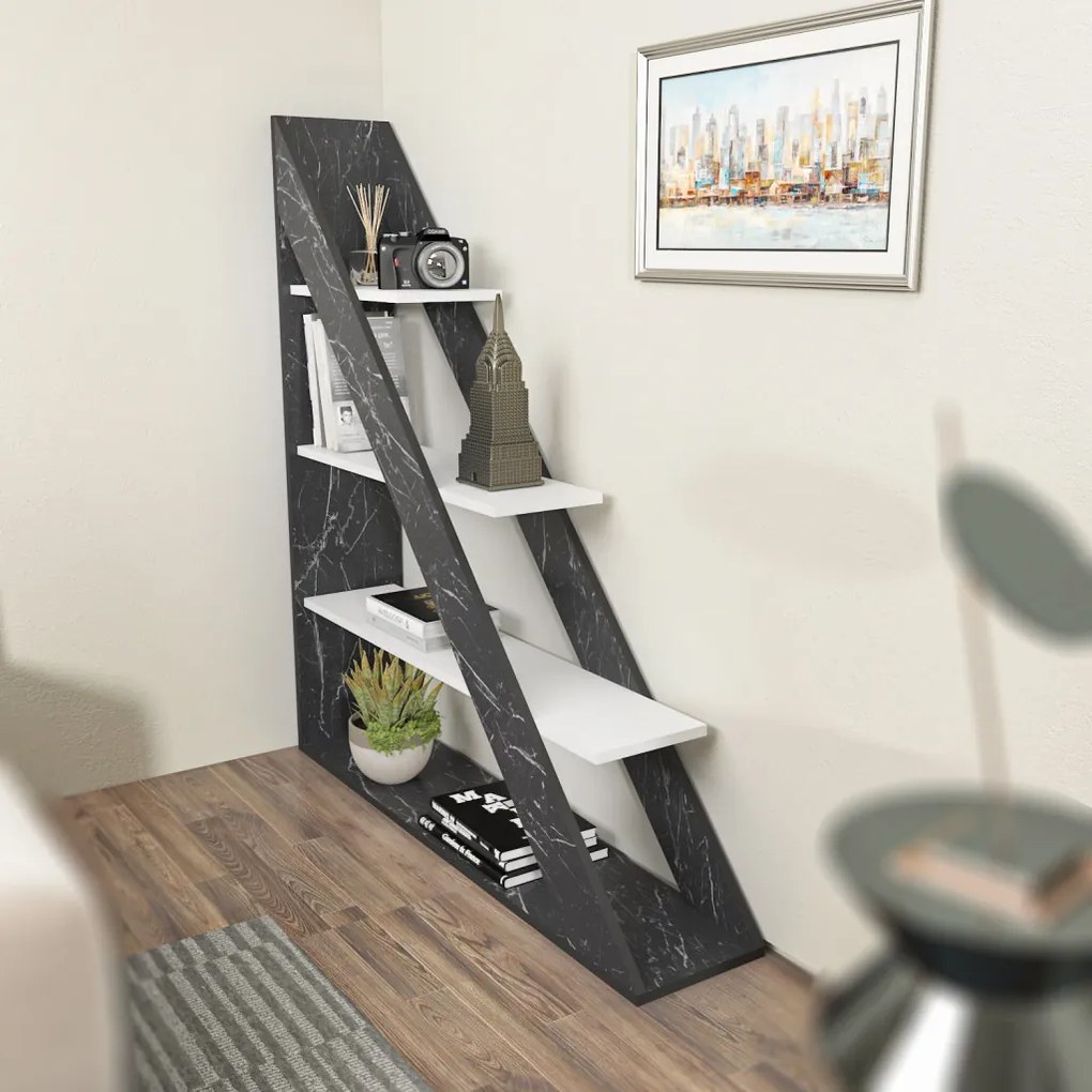 Pisagor könyvespolc, márvány-fehér, 120 cm