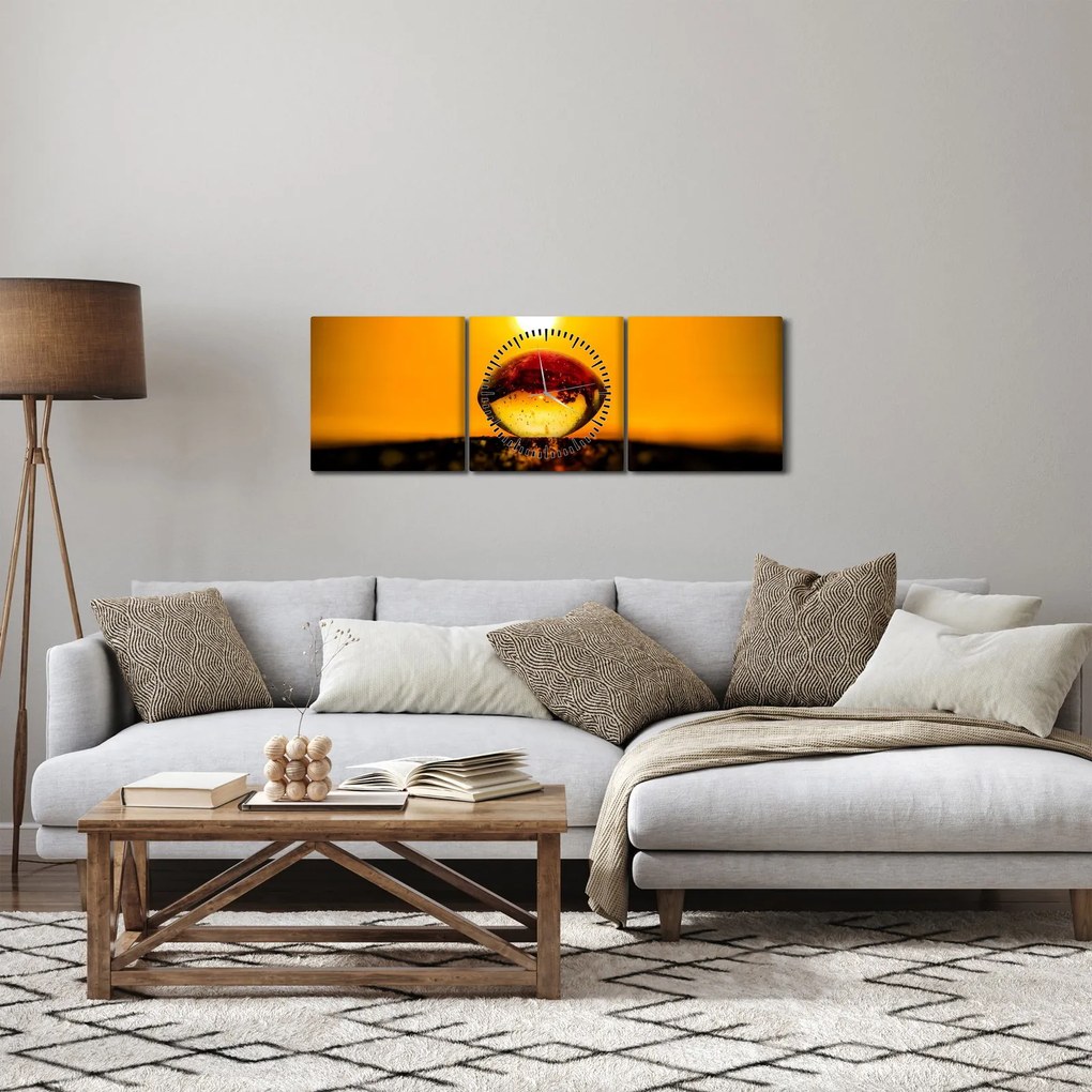 Egy üvegcsepp képe (órával) (90x30 cm)