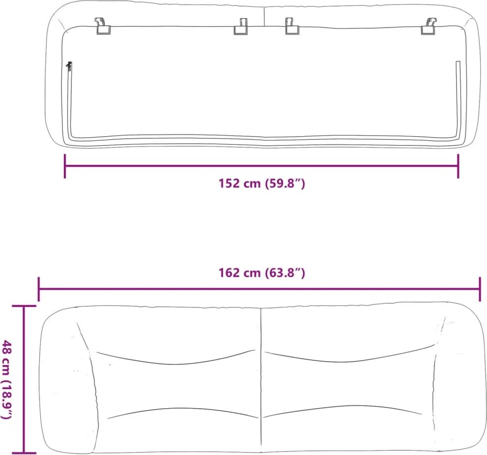világosszürke szövet fejtámla párna Hvar 152 cm