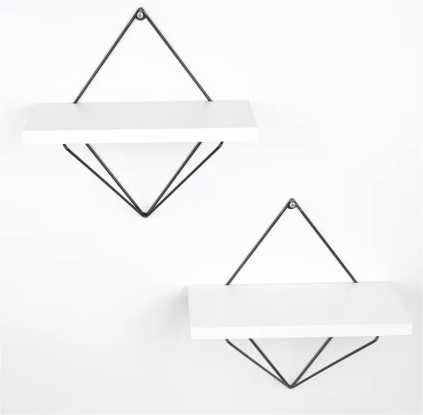 KÉSZLET 2x Fali polc 14x30 cm fehér