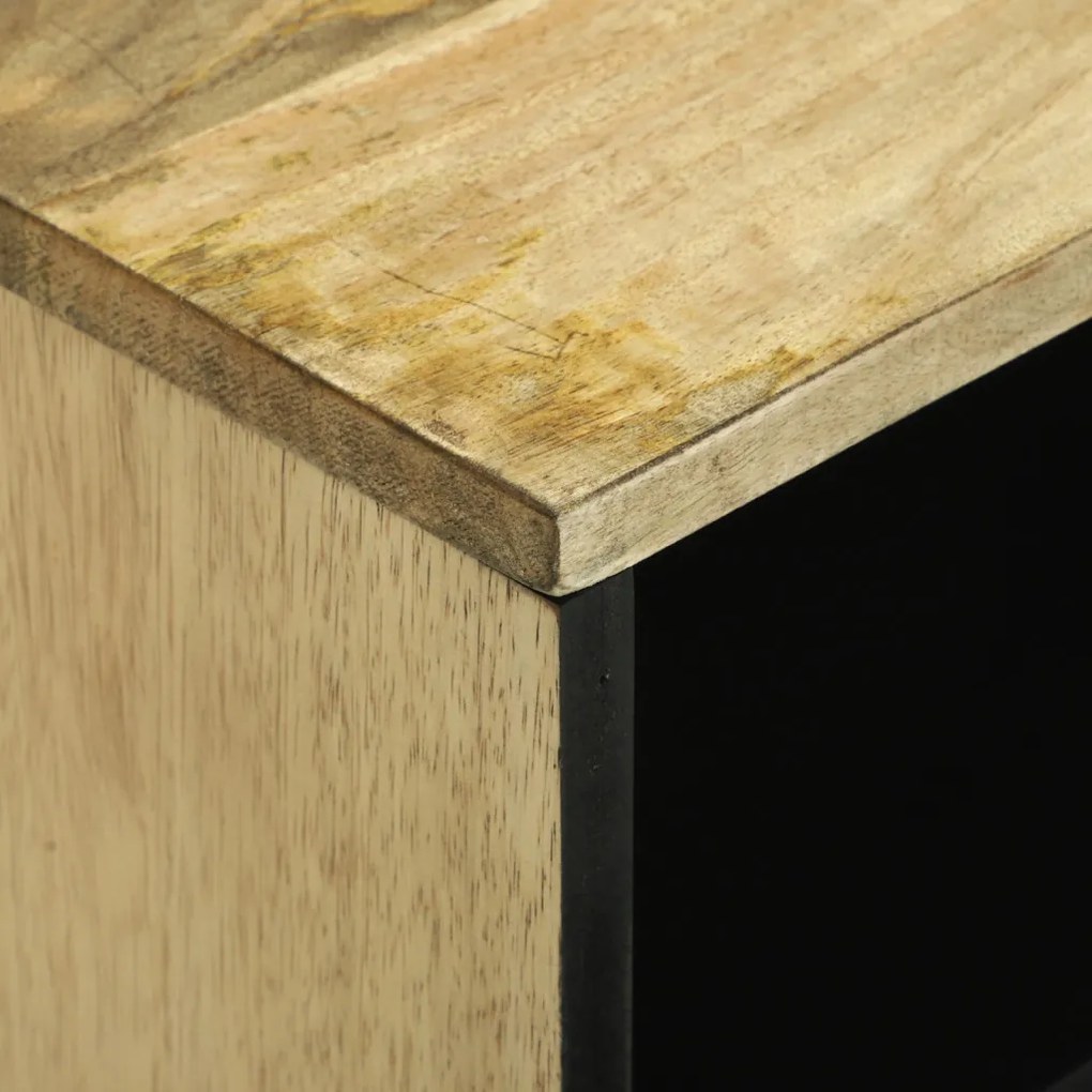 TV Szekrény - 80x31.5x46 cm Tömör Mangó és Mérnöki Fa
